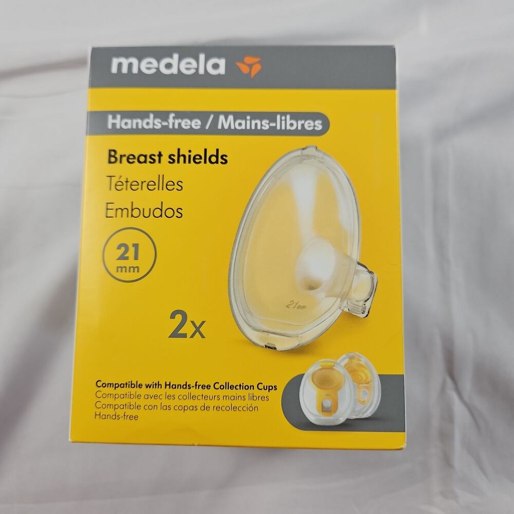 2-Pack Medela Breast Shields 21 mm Compatible W/Hands Free Collection Cups